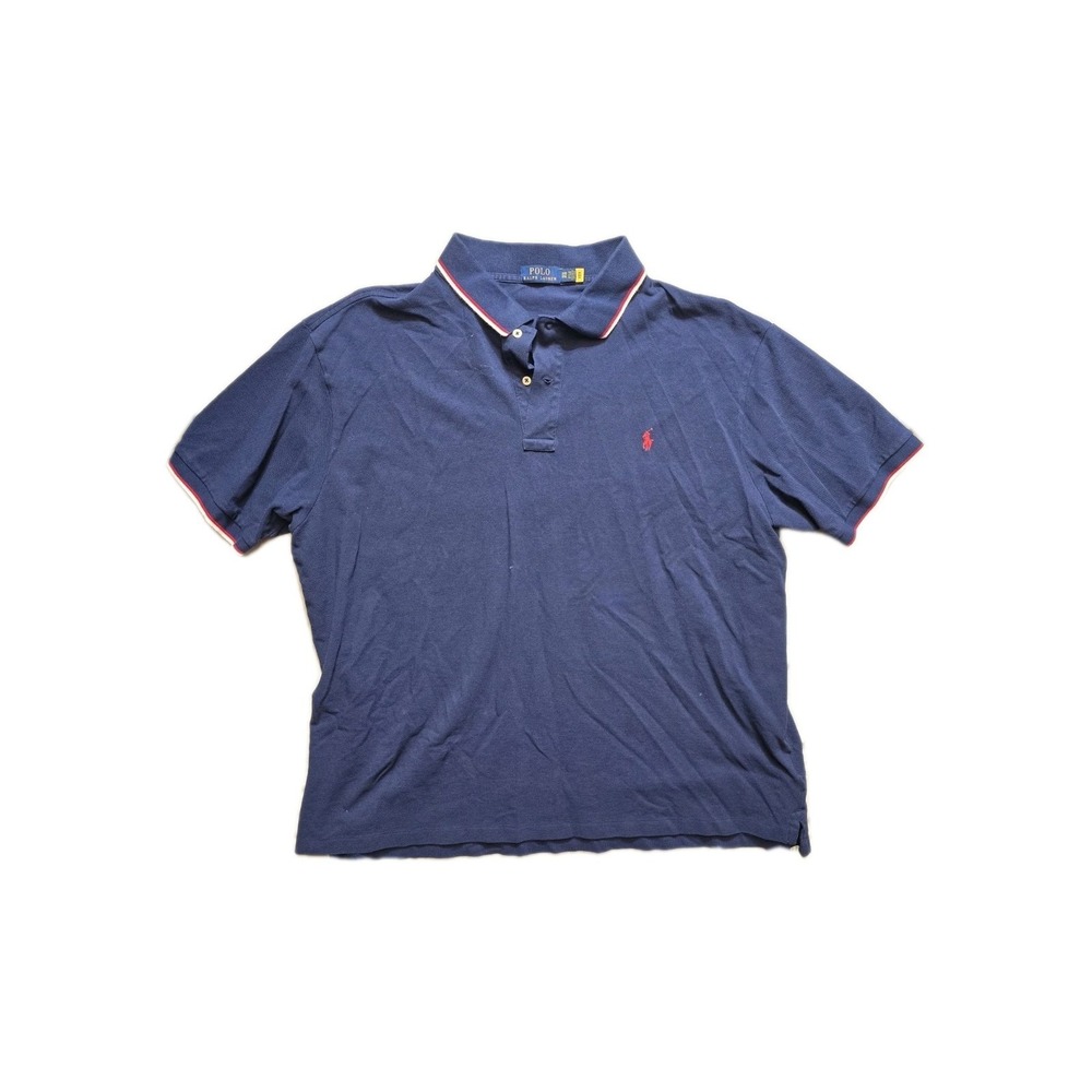 Polo Ralph Lauren Polo Shirt  Men's  Short Sleeve‎ 3XB Navy Blue  Knit